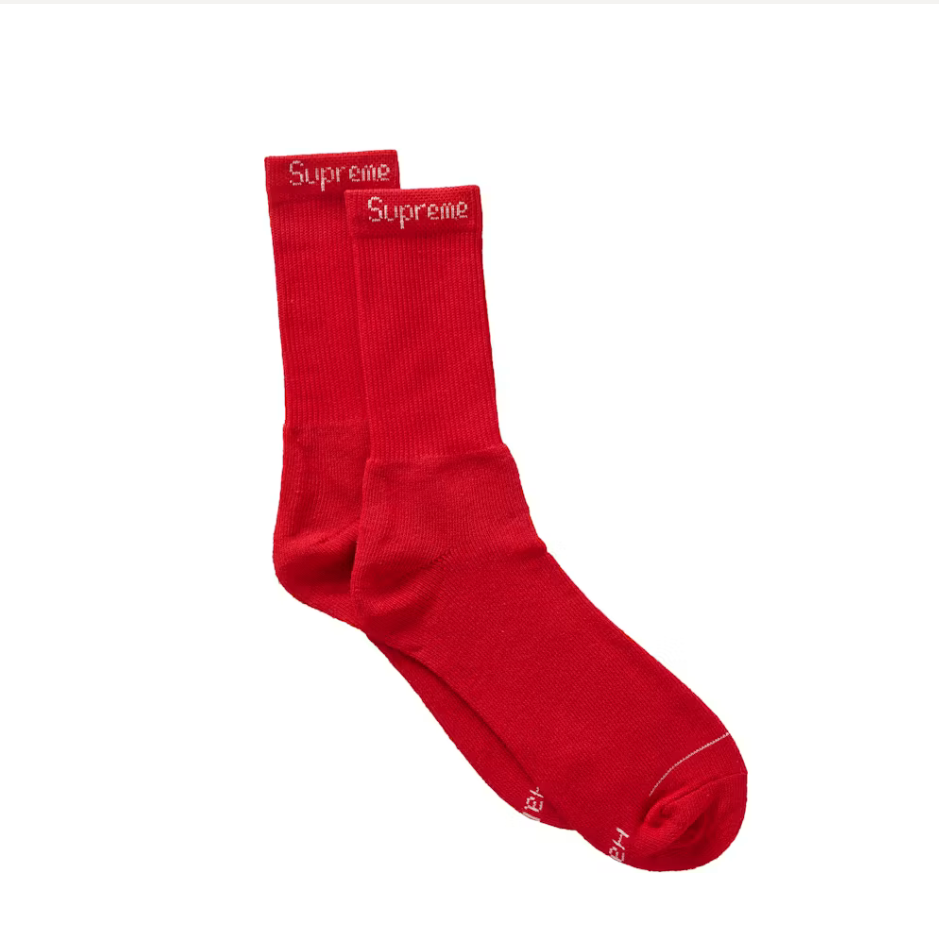 Supreme Hanes Socks (4 Pack) Red