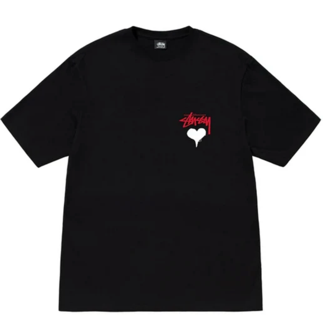 Stussy Stock Heart Tee Black