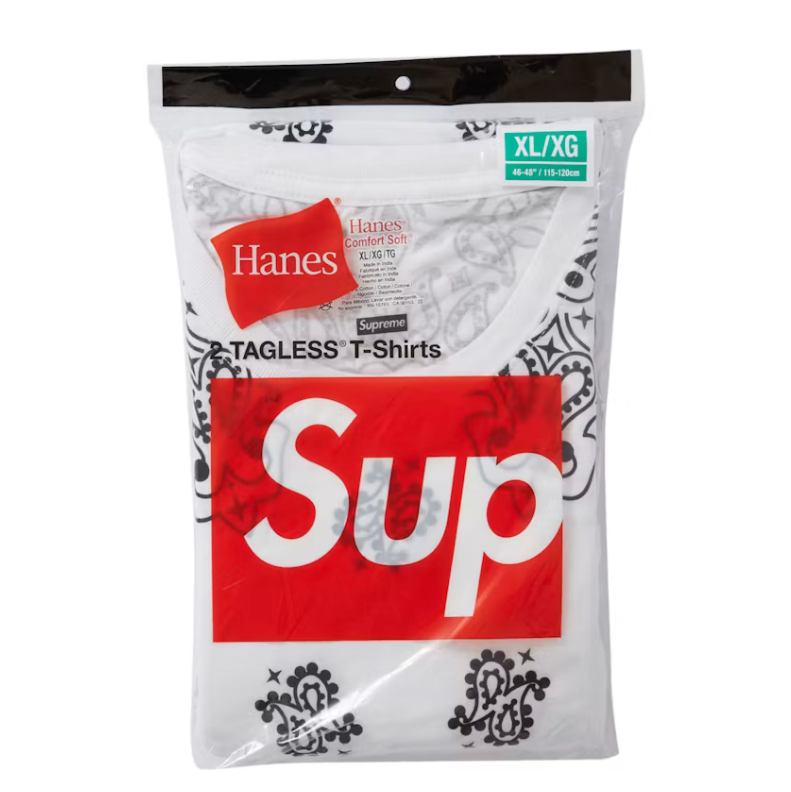 Supreme Hanes Bandana Tagless Tee White