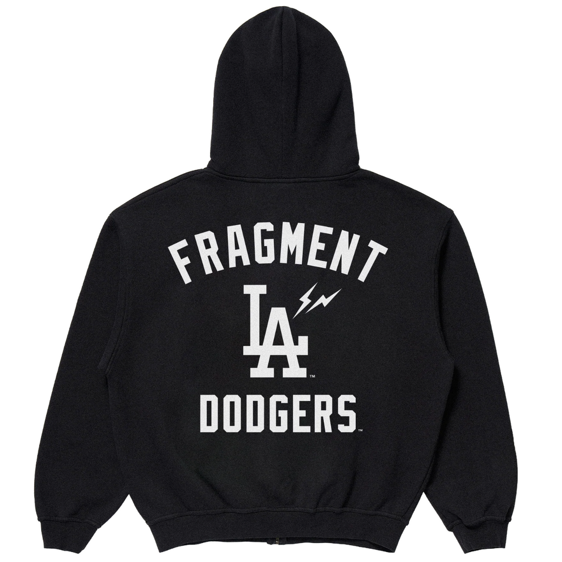 Fragment x Los Angeles Dodgers Arch Logo Men's Heavyweight Zip-Up Hoodie Black