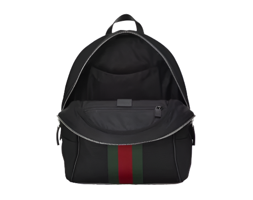 Gucci Black Web Stripe Canvas Backpack 10610510299329