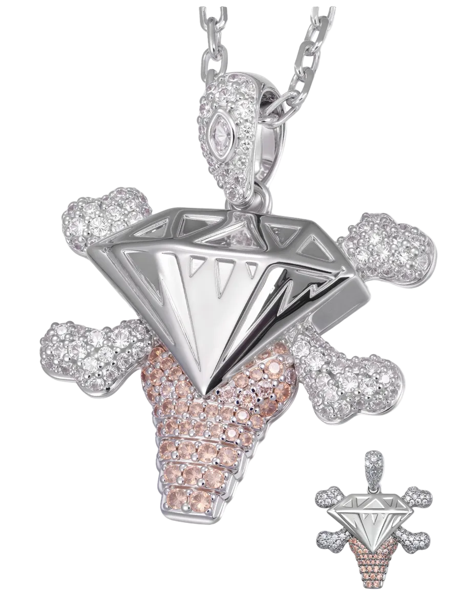 BBC Ice cream x Aporro Iced-out Ice cream Diamond Pendant