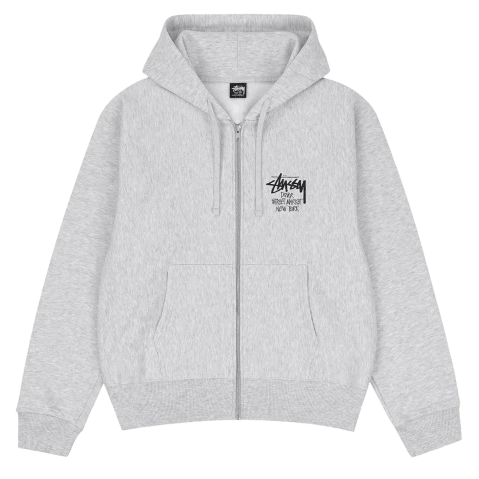 Stussy x Dover Street Market New York Zip Hoodie Ash Heather