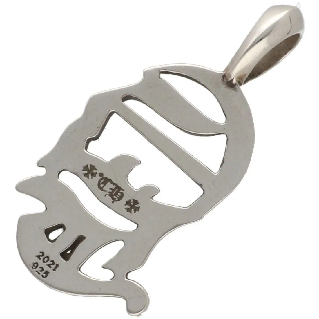 Chrome Hearts CH Vertical Logo Silver Pendant