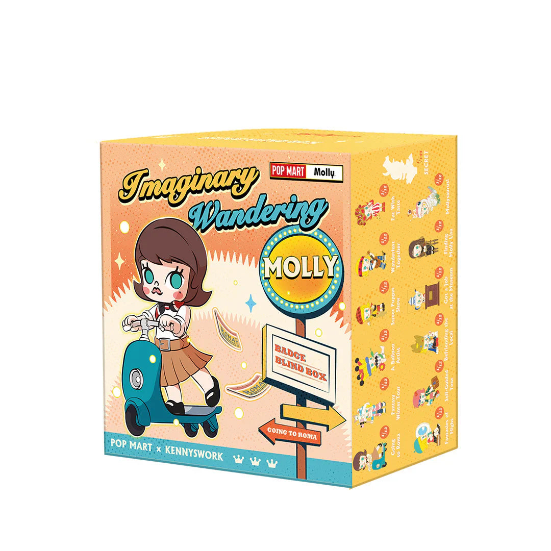 POP MART Molly Imaginary Wandering Series Enamel Pin Badge/Fridge Magnet Blind Box (Sold per piece)