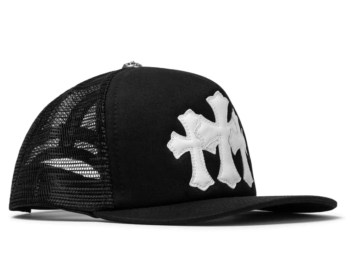 Chrome Hearts Cemetery Trucker Hat Black White