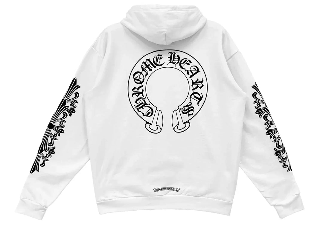 Chrome Hearts White Classic Horseshoe Logo Hoodie