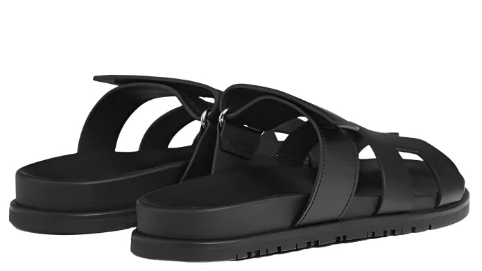 Hermes Chypre Sandal Noir Calfskin Leather