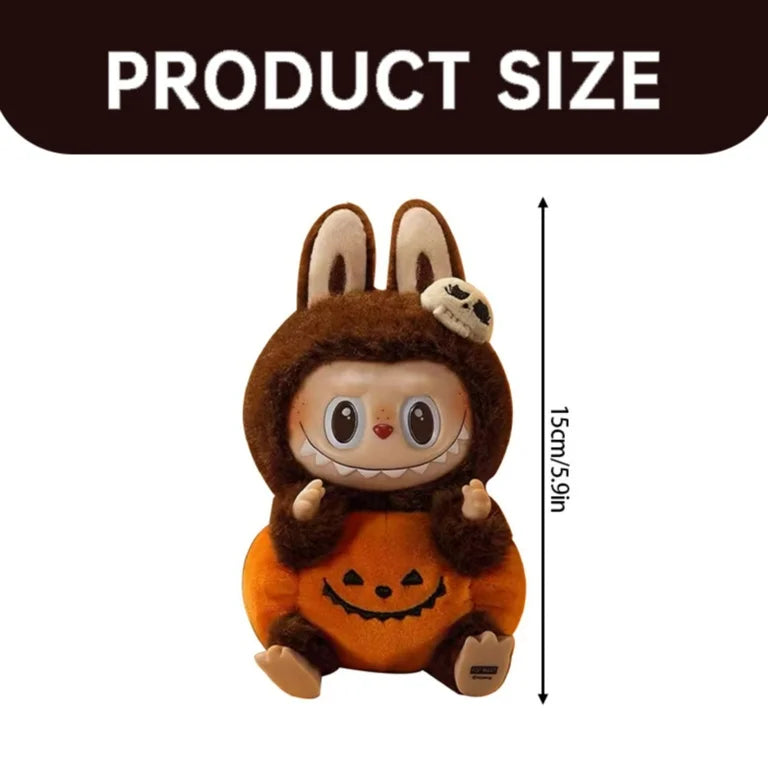 Pop Mart Labubu Happy Halloween Party Series-Sitting Pumpkin Vinyl Plush Pendant