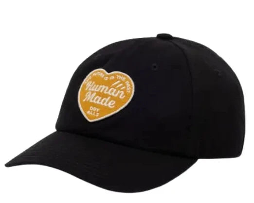 Human Made 6Panel Twill Cap Dry Alls Heart Black