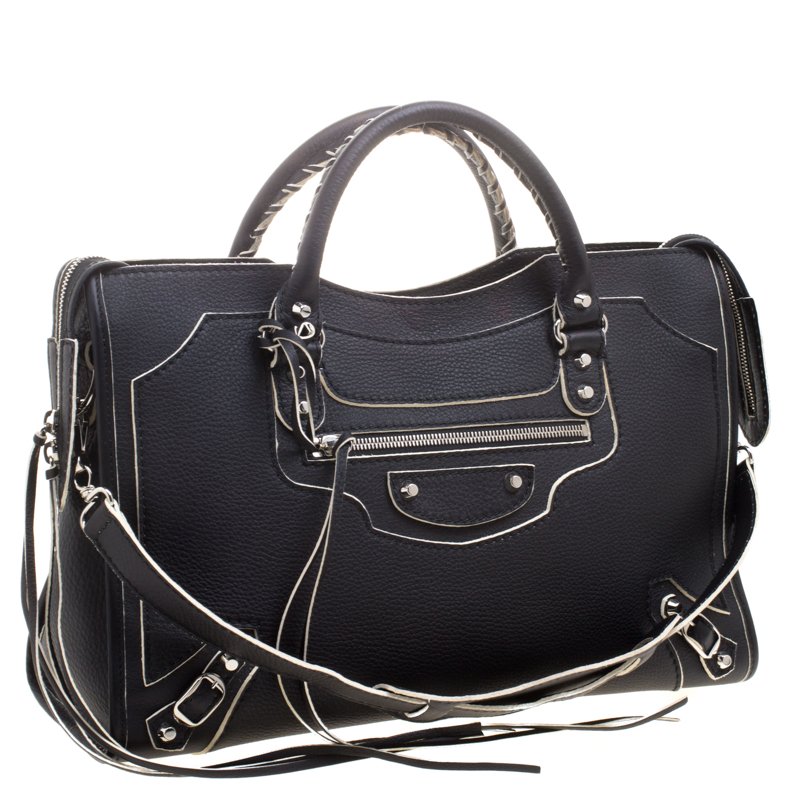 Balenciaga Black Leather Classic Highlight City Tote (Brandnew)