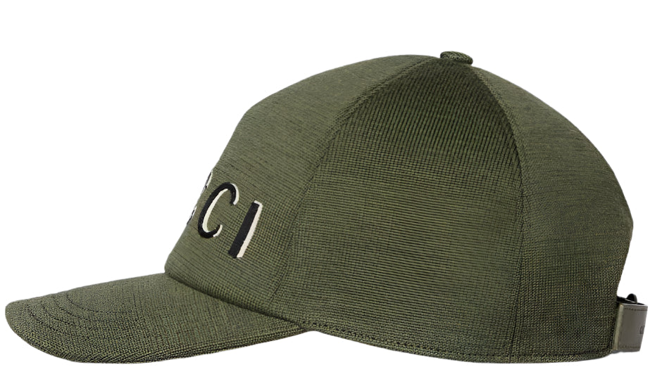 Gucci Embroidered Wool Baseball Hat Khaki