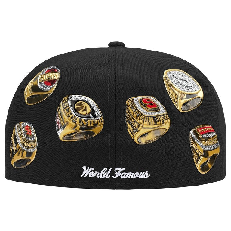 Supreme Rings Box Logo New Era 59Fifty Fitted Hat Black  7 1/4 (57.7cm)