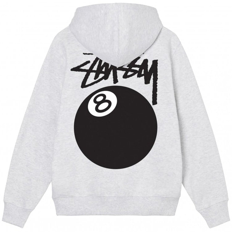 Stussy 8 Ball Zip Hooded Ash Heather