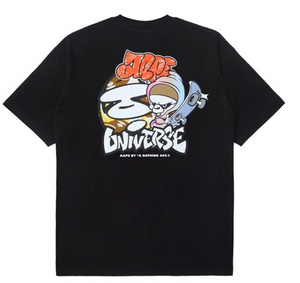 AAPE Moonface Graphic-Printed tee Black/Yellow