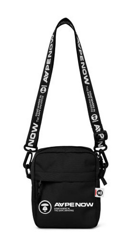 Moonface patch crossbody pouch Black AAPE