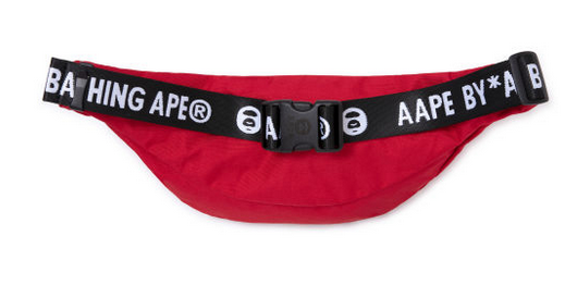 AAPE Moonface waist bag RED