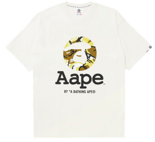 AAPE Moonface camo tee White/Yellow