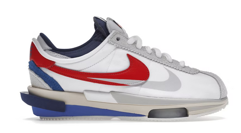 Nike Zoom Cortez SP sacai White University Red Blue 7376696377537