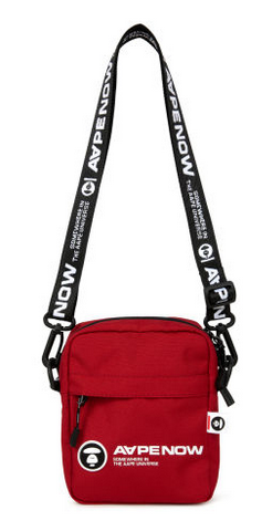 Moonface patch crossbody pouch Red AAPE