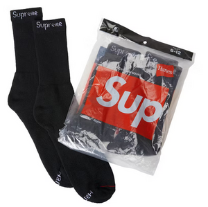 Supreme Hanes Socks (4 Pack) Black