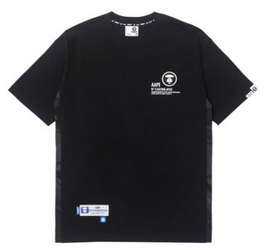 AAPE Moonface patch graphic tee Black