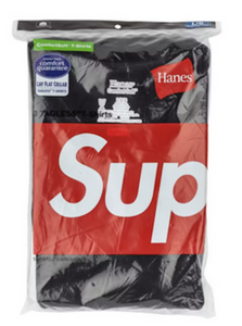 Supreme Hanes Tagless Tees 3 Pack Black 10096379134145