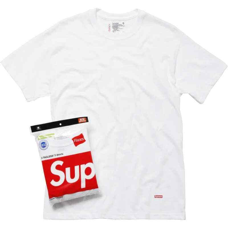 Supreme Hanes Tagless Tees 3 Pack White 10096379166913