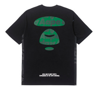 AAPE Moonface patch graphic tee Black