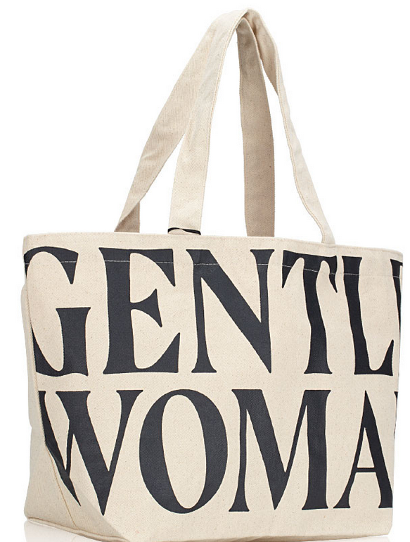 GENTLE WOMAN  Canvas Large Tote Cream