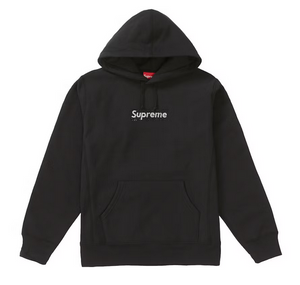 Supreme Swarovski Box Logo Hooded Sweatshirt Black