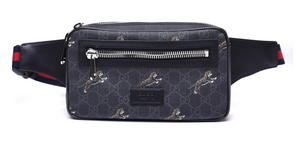 Gucci Soft GG Supreme Monogram Tigers Belt Bag Black Multicolor