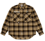 Load image into Gallery viewer, AAPE Moonface patch plaid shirt Camel
