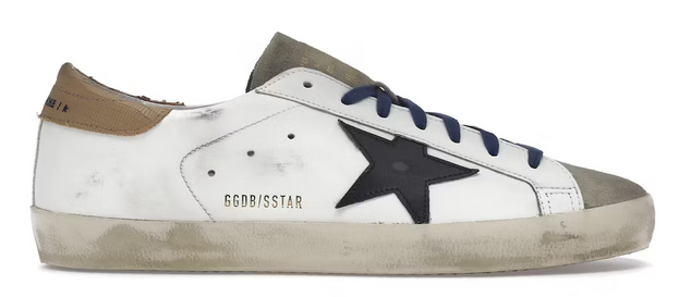 Golden Goose Super-Star Suede Toe White Taupe Royal Blue Black – Pure ...