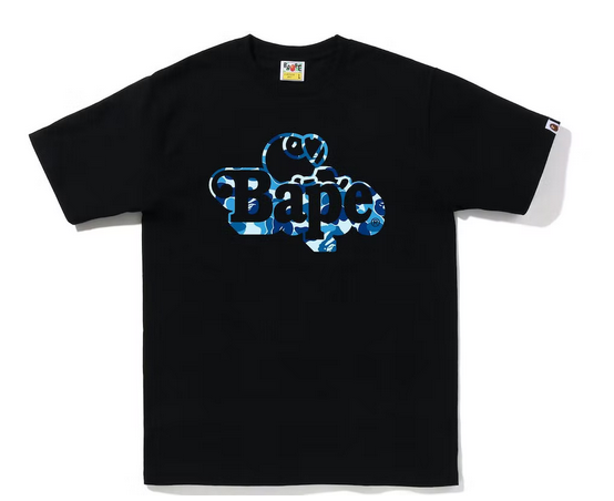 BAPE ABC Camo Milo on Bape Tee Black Blue – Pure Soles PH