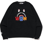 Load image into Gallery viewer, BAPE Shark Embroidery Crewneck Sweatshirt (FW22) Black
