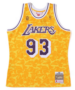 BAPE x Mitchell & Ness Los Angeles Lakers Jersey Yellow