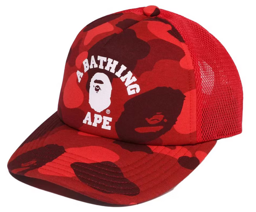 BAPE Color Camo College Mesh Cap Red 7690548969665