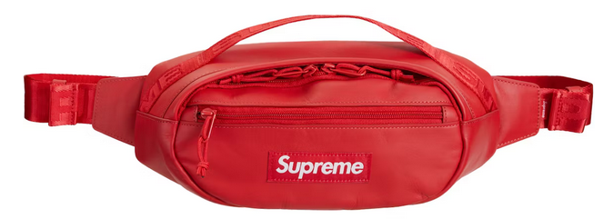 Supreme Leather Waist Bag Red 10053810487489