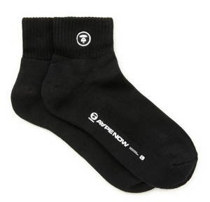 AAPE Moonface embroidered ankle socks Black