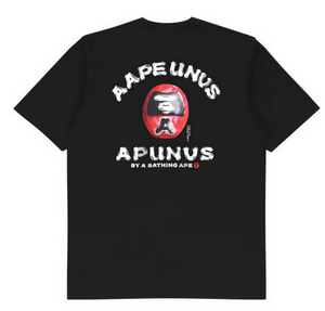 AAPE Moonface tumbler graphic tee Black/Red