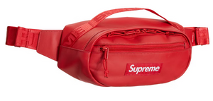 Supreme Leather Waist Bag Red