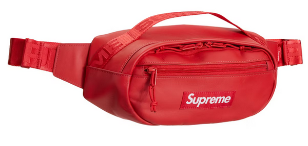 Supreme Leather Waist Bag Red 10053810487489