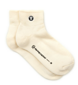 AAPE Moonface embroidered ankle socks Cream