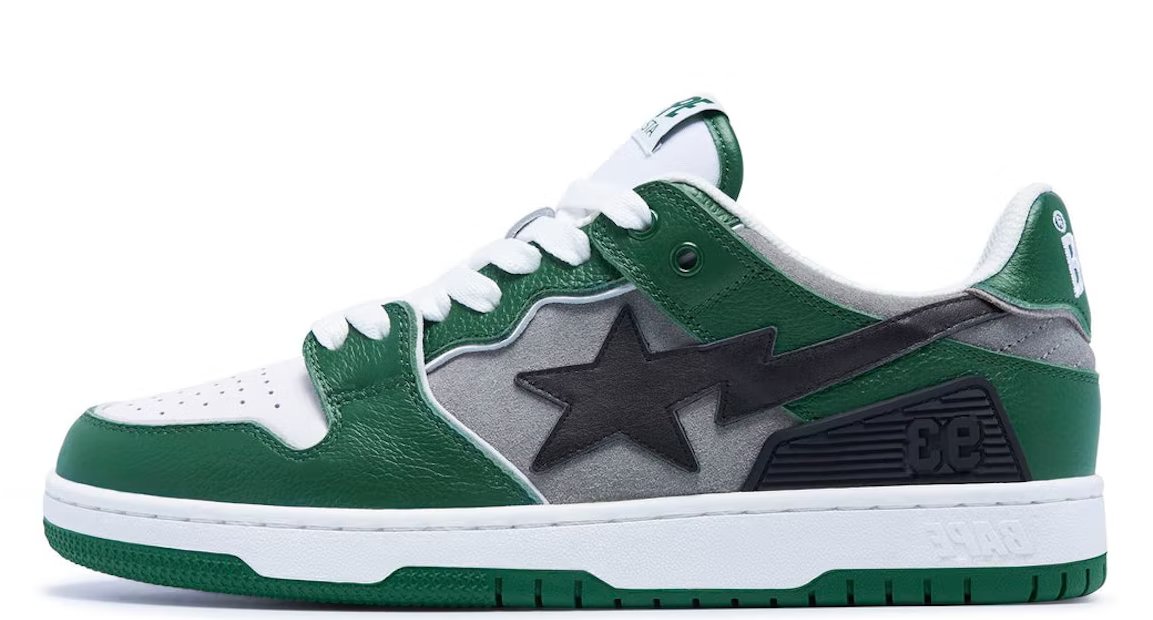 A Bathing Ape Bape SK8 Sta Green Grey