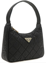 Load image into Gallery viewer, Prada Hobo Mini Quilted Black Nylon Shoulder Bag
