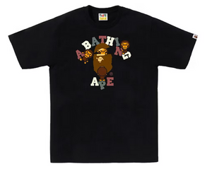 BAPE Colors College Milo Tee Black