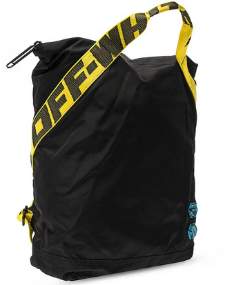 OFF-WHITE Printed Backpack Logo Applique Black/Yellow