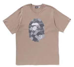 BAPE Radiation Camo Big Ape Head Tee Beige