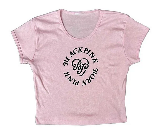 BLACKPINK BORN PINK Pop-Up Experience In New York Crop Pink T-Shirt